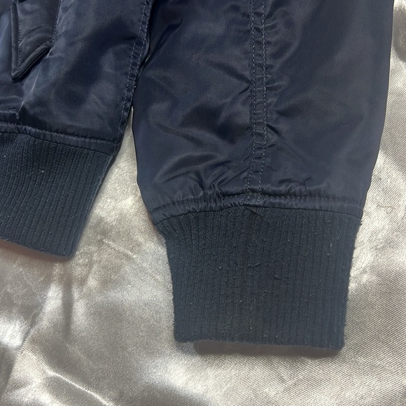 Navy Blue Top Gun Aviator Bomber Flight Jacket - Juniors Size 14 - Picture 8 of 17